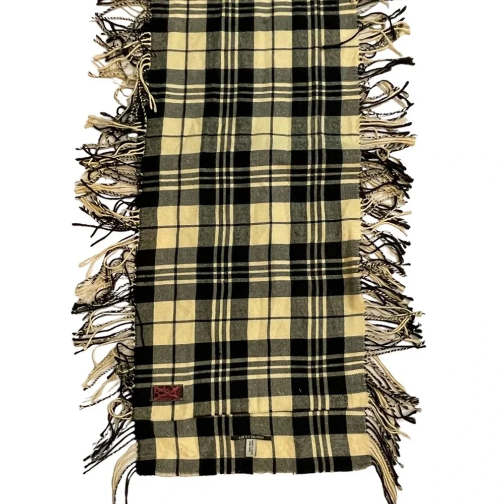 Lucky Brand Plaid Scarf‎ Womens Preppy Outdoors Layering Accessory Gorpcore